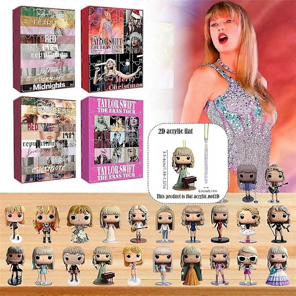 2024 Taylor Swift Smycken Julkalender Julklapp 24 Dagar Nedräkning Blind Box 2D Akryl Hängande Dekoration Present b