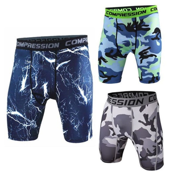 Compression Shorts Herre 3d Print Camouflage Bodybuilding Tights Short Men Gyms Shorts