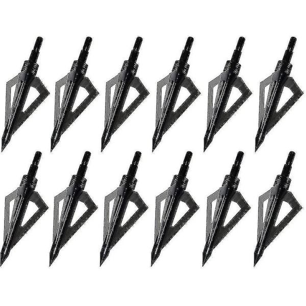 Jakthoder, 12pk 3 blader bueskyting jakthoder 100 korn skrue-i pilspisser pilspisser kompatible med tradisjonelle buer og kompo bue-meili