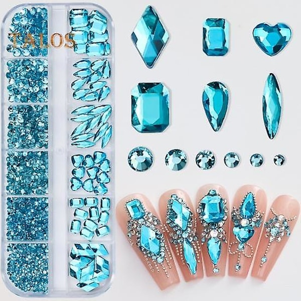 1 låda mousserande nagelstrassar Skapa fantastisk 3D-nagelkonst med glänsande konstgjorda kristallberlocker för DIY-nageldesigner