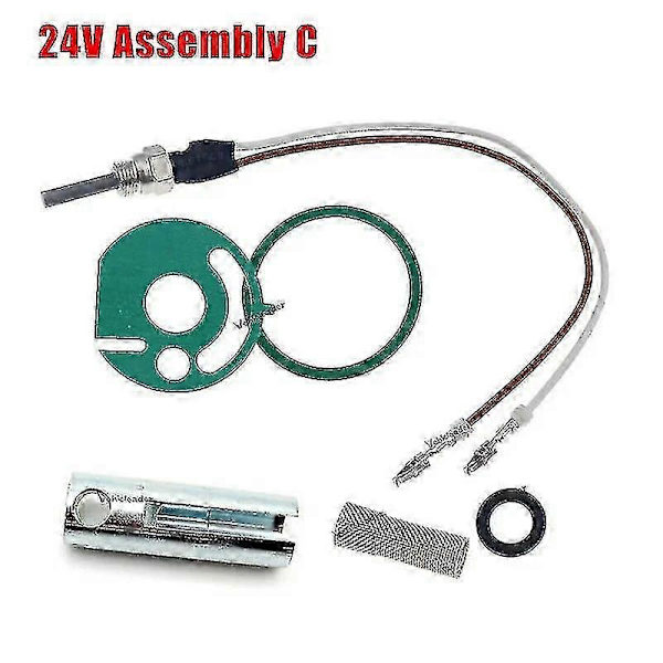 12V/24V Gløderør Keramisk Stift + Pakninger + Filter + Skruenøgle 252106011000 til Eberspacher Hydronic D4WSC D5WSC 24v assembly c