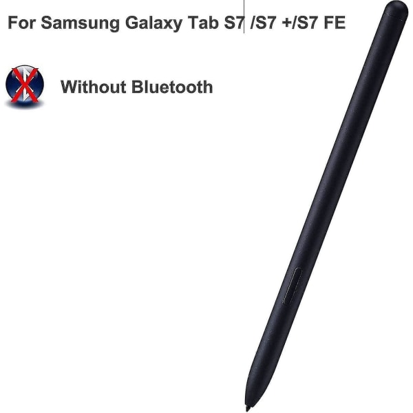 Galaxy Tab S7 Fe S Pen Replacement Stylus Penna för Samsung Galaxy Tab S7 Fe Sm-t730, Sm-t733, Sm-t736b Tj-780 Penna + spetsar/spetsar utan Bluetooth [svart]