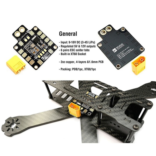 Pdb Xt60 Power Distribution Board Bec 5v 2a 12v0.5a Xt60 Plug Compatible With Fpv