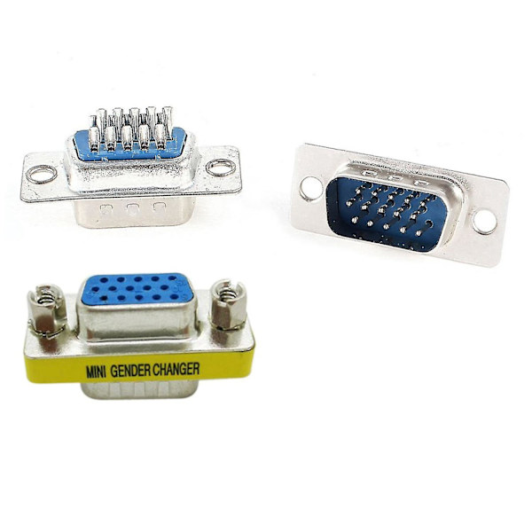 2 st Loeten Db15 15 Pin-kontakt VGA-kontakt Silver+blå