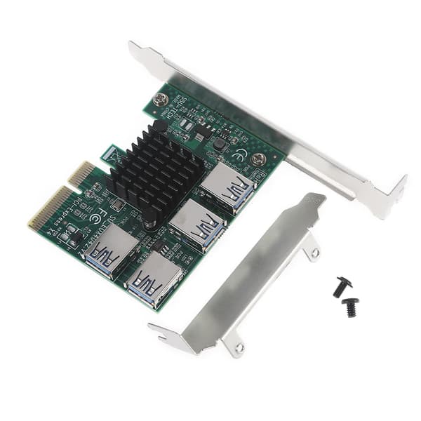 Pcie 1 til 4 Pci-express Riser-kort Usb 3.0 Adapter 4x Til 16x Konverterkort