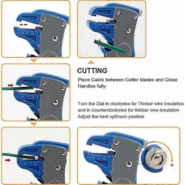 Automatisk Kabelavskärare Crimper Crimpverktyg Justerbar Tång Klippare blue