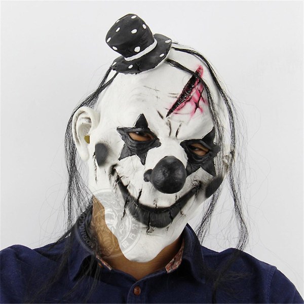 Deluxe Scary Clown Mask Adult Latex Ruma Halloween Mask White Hair Halloween