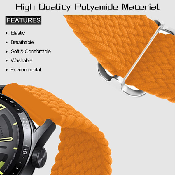 Justerbar nylon klokkearmbånd erstatningsstropp for Suunto7 Spartan - oransje