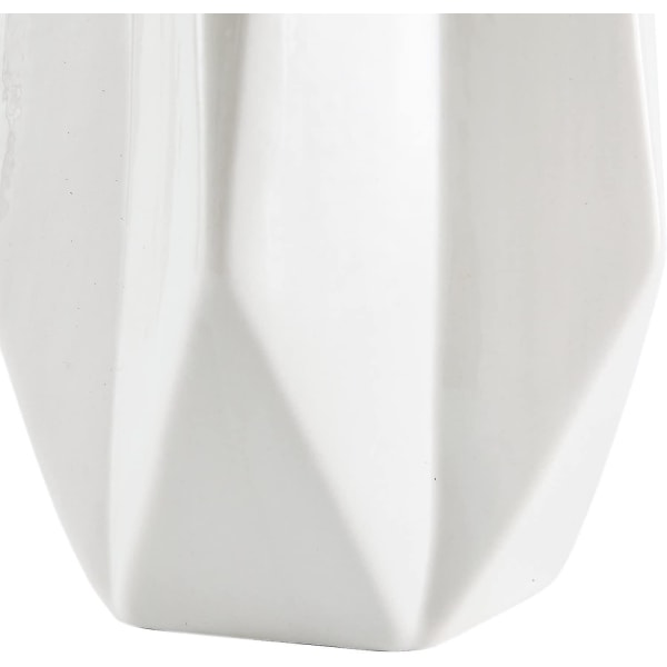 Rivet Modern Vinkelformad Stengodsvas, 36,5 cm Hög, Vit