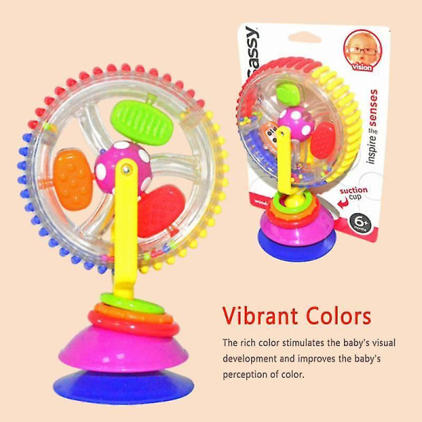 Trefärgad roterande pariserhjul rattle sucker baby