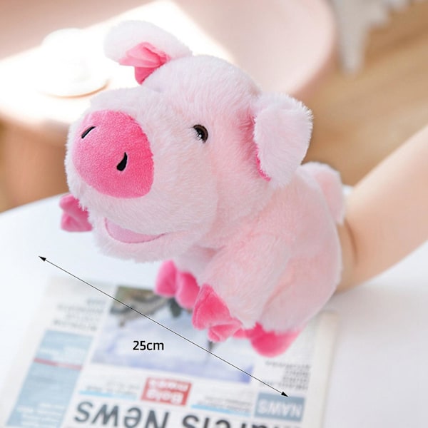 Plush Farmdjurs Handdocka Leksak Rörlig Mun Hund Anka Häst Ko Får Gris Handdocka Rollspel sheep