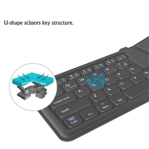 Bærbar Pu Læder Foldbar Mini Bluetooth Tastatur Foldbar Trådløs Tastatur Til , Til Android-Telefon