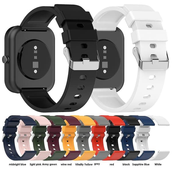 Silikon Urrem til Huami Amazfit Bip3 Sølv Rustfrit Stål Spænde Urrem til Amazfit