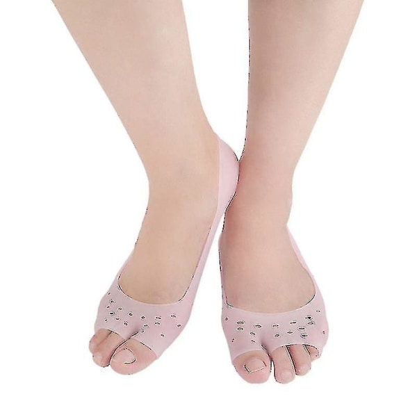Bådstrømper Åbne tæer Sebs Strømper Usynlige Lave Skridsikre Åndbare Casual Fugt Strømper Anti-revne Split Dame Strømper (pink)