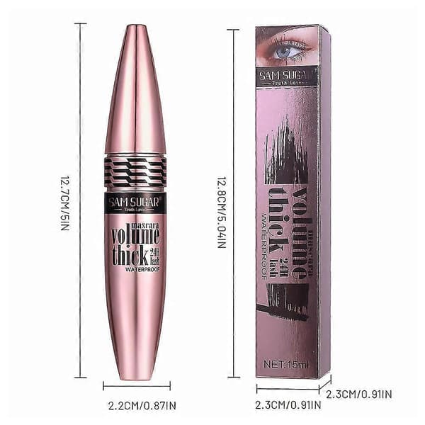 SAM SUGAR Volumizing Waterproof Mascara 15ml, Smudgeproof Lash Curl & Lengthening Formula