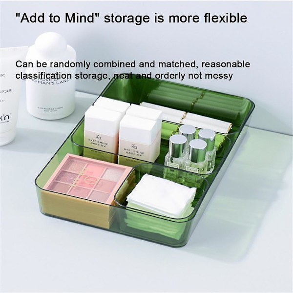 Klar Skuffeorganizer Transparent Skuffedeler Opbevaringsboks Badeværelse Makeup Organizer Køkken