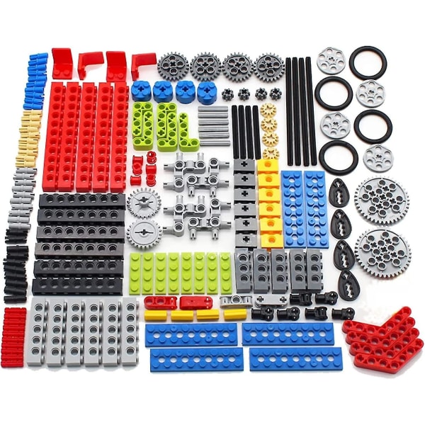 182 deler Gear og Akslingsett for Technic-deler Kompatibel med Technic-deler, DIY Gear-utvalgspack ((løftearm, pinner, akslinger, koblinger)) for Technic B