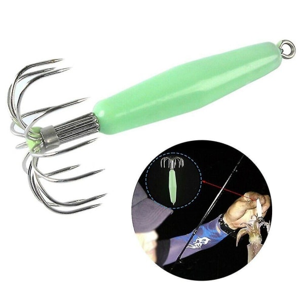 Squid Jig Hook In The Dark Praktisk Rustfrit Stål Splinterny Holdbar. (grøn) (1 stk)