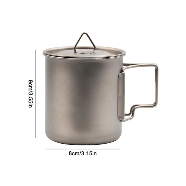Enkelskiktade kaffekoppar för utomhuscamping 420 ml matt silver