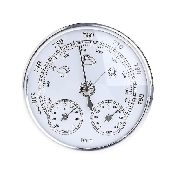 Hushållsväderstation Barometer Termometer Hygrometer Vägghängande 4x7a