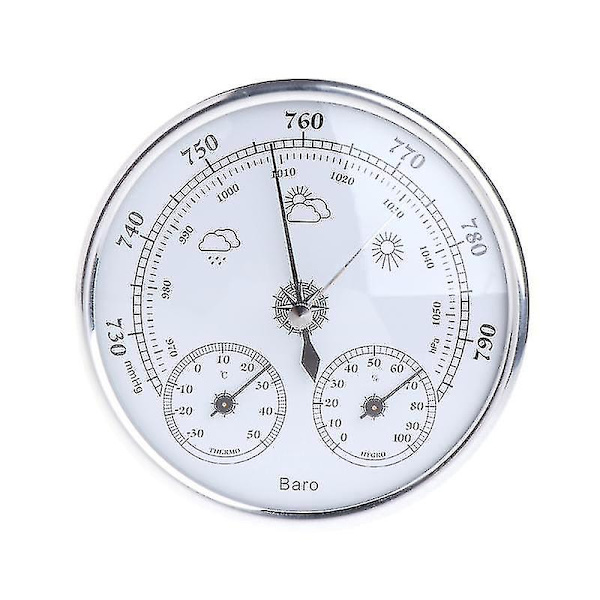 Husholdningsværstasjon Barometer Termometer Hygrometer Veggmontert 4x7a