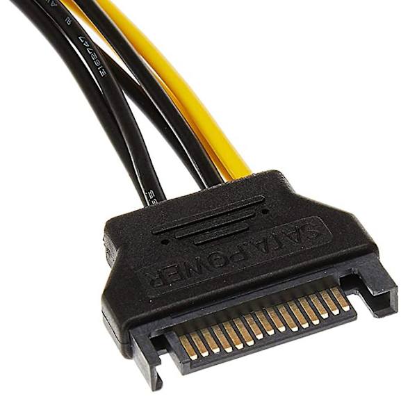 15-stifts Sata-hane till 6-stifts hon Pci-express hon strömadapter
