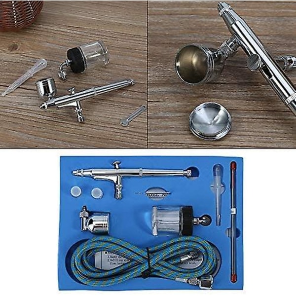 Airbrush Gun, Dual Action Airbrush Kit Nålepistol for maling Kunst Airbrush Cakes Crafts Model