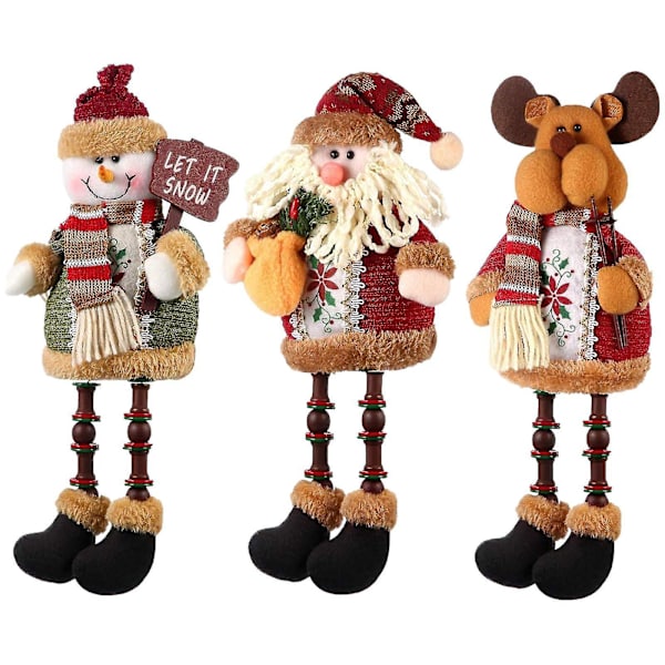 Plush Julefigurer Hjemmedekoration 3 stk