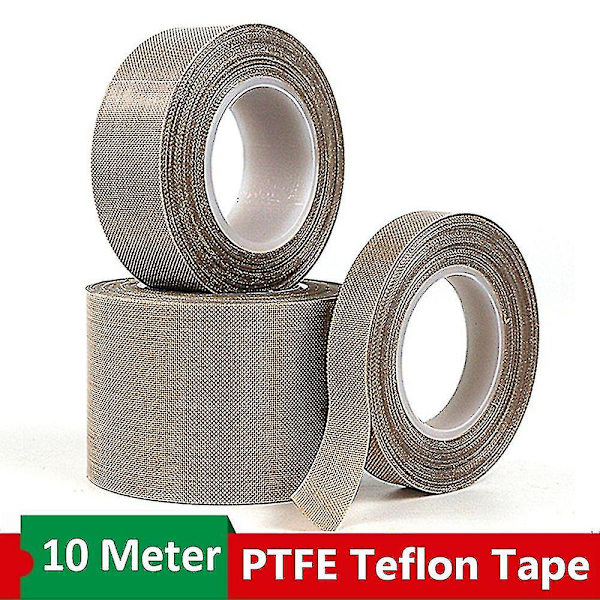 10m slidstærk Teflon-tape, elektrisk Ptfe-tape, vakuumforsegler, flammehæmmende isolering