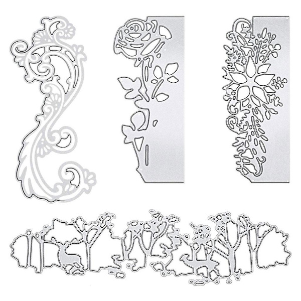 4 stk. Blomster Metal Skæredør Stencil Scrapbooking Diy Album Stempel Papirkort Embossing Dekor