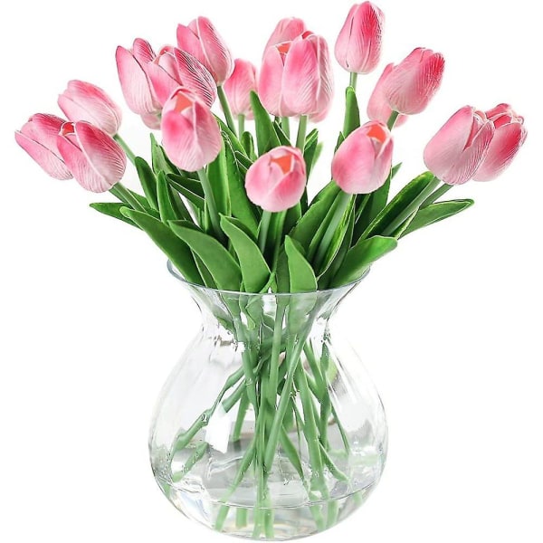 Justoyou 10 stk Pu Real Touch Latex Kunstige Tulipaner Falske Tulipaner Blomster Buketter Blomsterarrangement Til hjemmet Værelse Bryllupsbuket Fest Midtpunkt