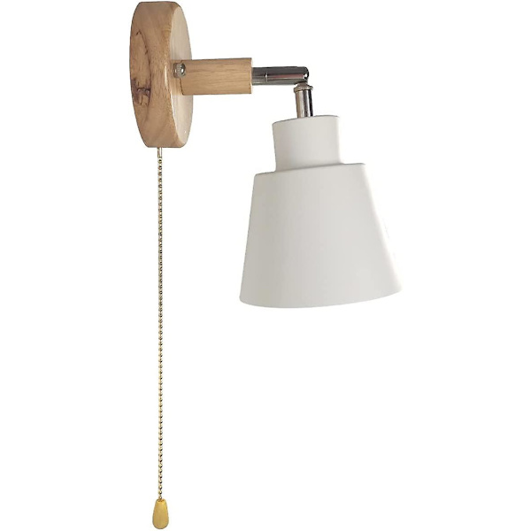 Moderne indendørs væglampe E27 industriel minimalistisk kreativ nordisk lampe med træstativ med afbryder