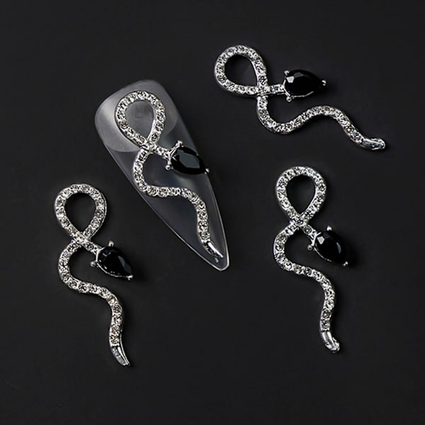 Glitter 3D ormnaglar charms metallkristaller strass nagelkonstdekorationer 56