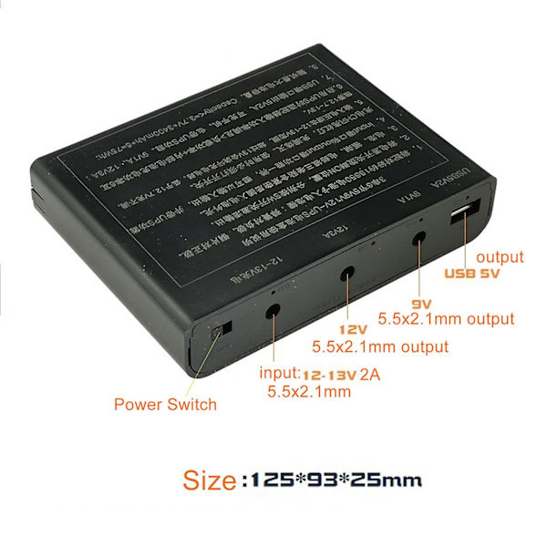3000mAh:n akkupankki LED-nauhalle, USB-kaksoislähtö, ulkoinen akkupankki