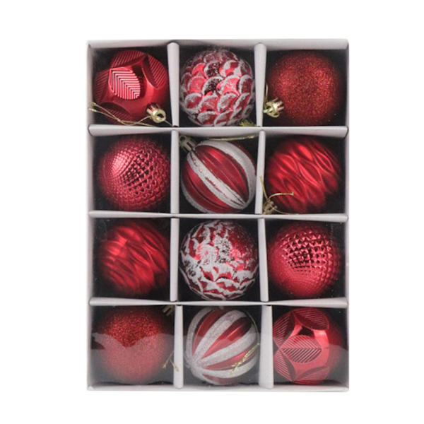 Julepynt 6cm 12 stk Julekule Gaveeske Malte Sett Juletrepynt Henger Ferievindu Layout