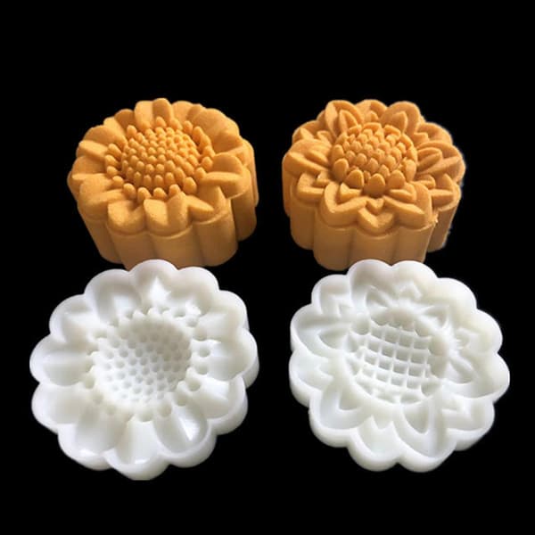 Bakning Dekorera Mooncake Form Blommor Mönster Badbomber Present Hållbar