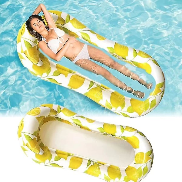 Inflatable Floating Pool Chair Pvc Inflatable Floating Bed Lemon Inflatable Hammock Floating Hammock With Headboard Buoys And Mattress Floating Pool L