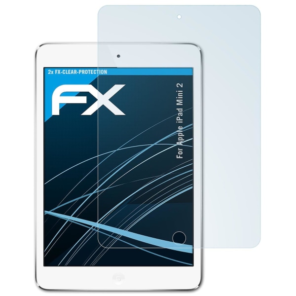 atFoliX 2x beskyttelsesfolie kompatibel med Apple iPad Mini 2 Displaybeskyttelsesfolie klar