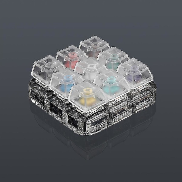 9 Key Caps Testing Tool Gateron Mx Switches Keyboard Tester Kit G Shaft Clear Keycaps Sampler Pcb Mechanical Keyboard
