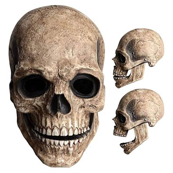 Läskig Halloween Full For Head Skull Mask Med Rörlig Käke Läskig Latex Hjälm Mov
