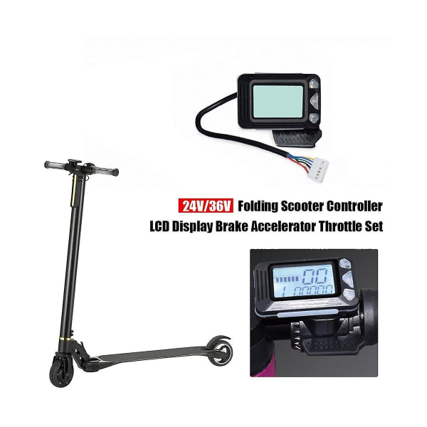 24v 250w Foldbar Scooter Controller Kit Elektrisk Scooter Controller LCD Display Brems Accelerator T