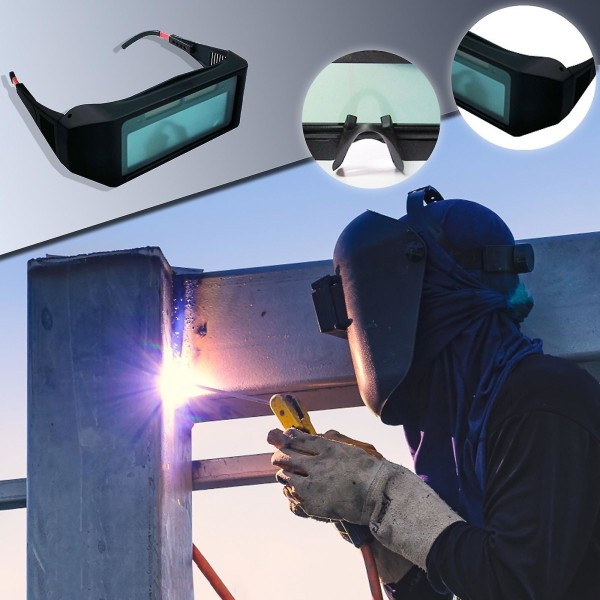 Svetshjälm med automatisk mörkning, automatisk ljusändring, skyddsglasögon för ögon
