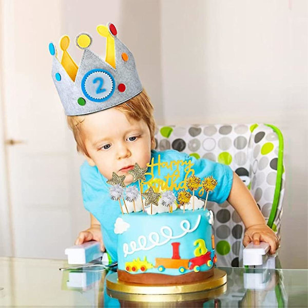 Krone til fødselsdagsfest-fødselsdagskrone, fødselsdagshatte til børn