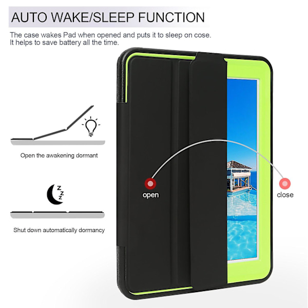 Grönt Smart Cover + Stötsäkert Defender-fodral för Apple iPad Pro 9.7
