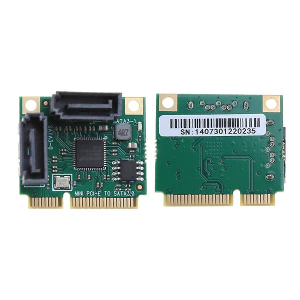 Mini Pcie til Sata 3.0 Adapter Konverter 6gbps 2 Porte Sata3 Udvidelsesadapter
