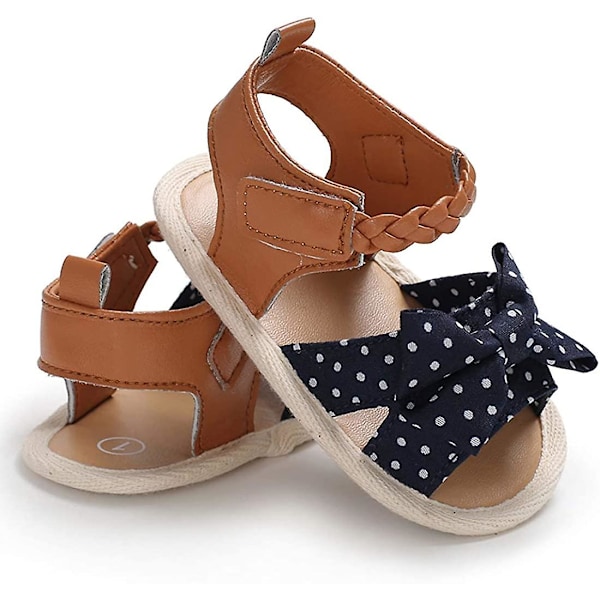 Spædbarn Baby Drenge Piger Sommer Strand Åndbar Athleticsports Anti-slip Sandaler Blød Sål Nyfødt Første Walker Krybbe Sko e-bowknot 6-12 months infant