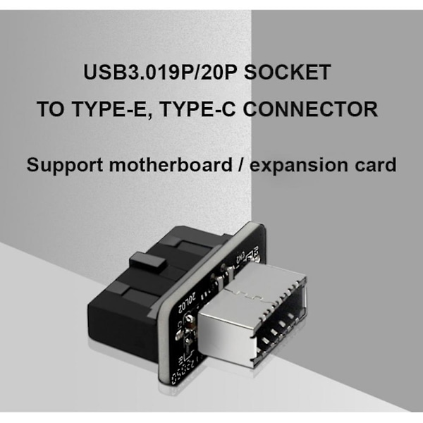 Emoleväkortin sisäinen USB 3.0 20-nastainen/19-nastainen liitin tyypin E A-avaimella varustettuun USB 3.1 20-nastaiseen sovittimeen