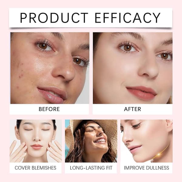 Peptide Bounce Balm Foundation Långvarig Full Täckning Concealer Täcker Fläckar Ljusgörande Oljekontroll Makeup Bascreme Ivory