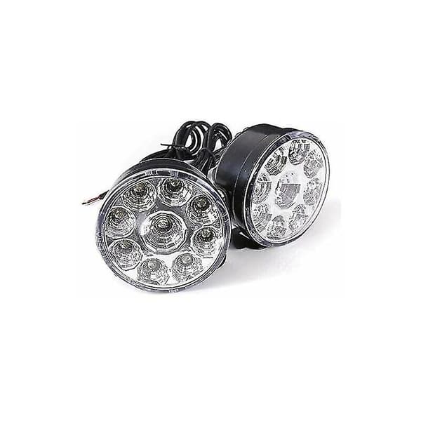 12v 4.5w Vit Rund Dagsvarselljus Bil Universal Rund-9led Dimljus
