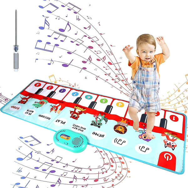 Kæmpe musikklavermåtte til børn, dansemåtter til dyr, tidligt pædagogisk legetøj til 1 2 3 4 5 år